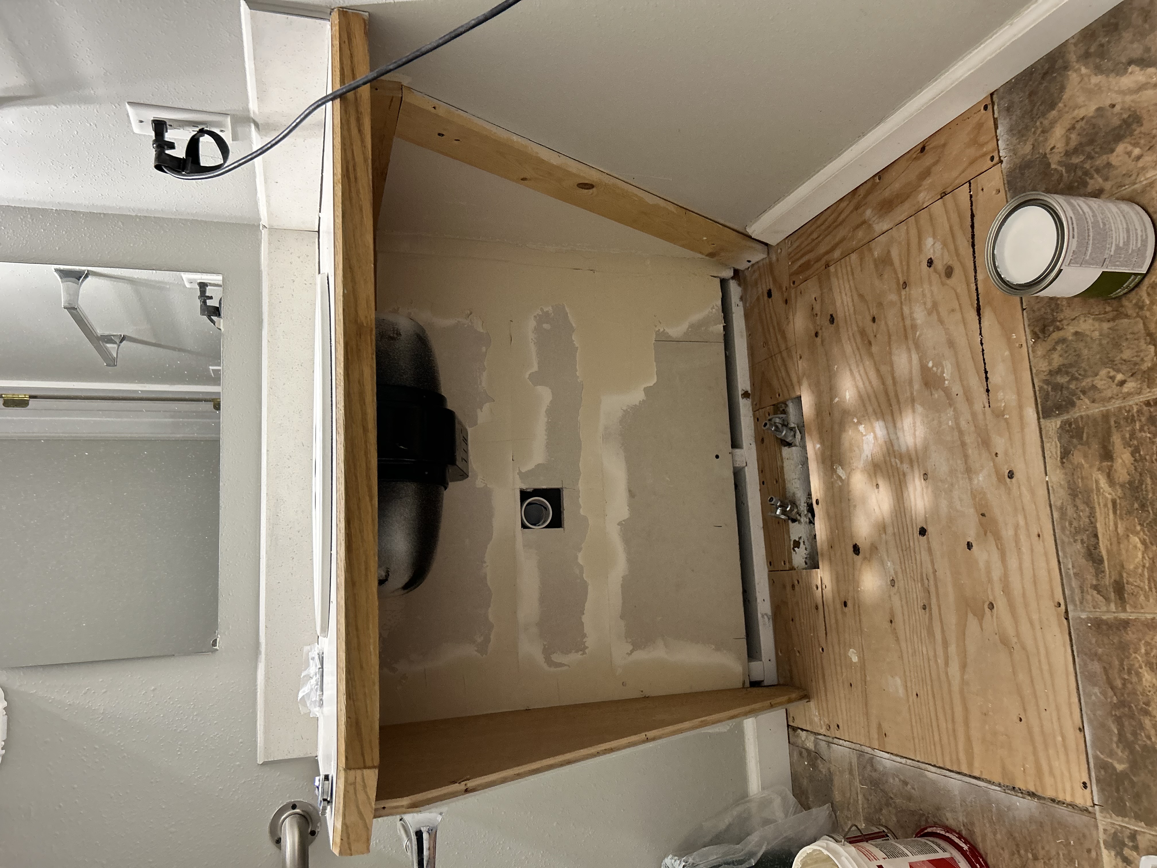 Bathroom remodel – vanity framing